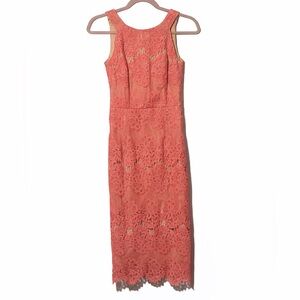 ✨ Antonio Melani Fitted Lace Midi Dress Size 0